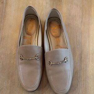 Sam Edelman Taupe Loafers with Gold Detail